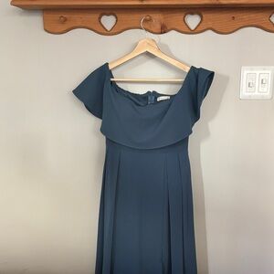 Altar'd State One Shoulder Teal Dress